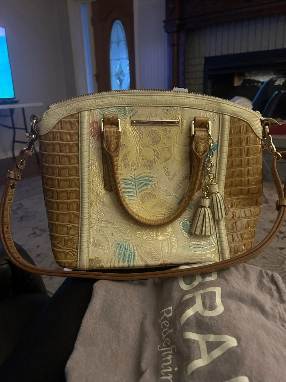Brahmin Multi Flora Duxbury Satchel